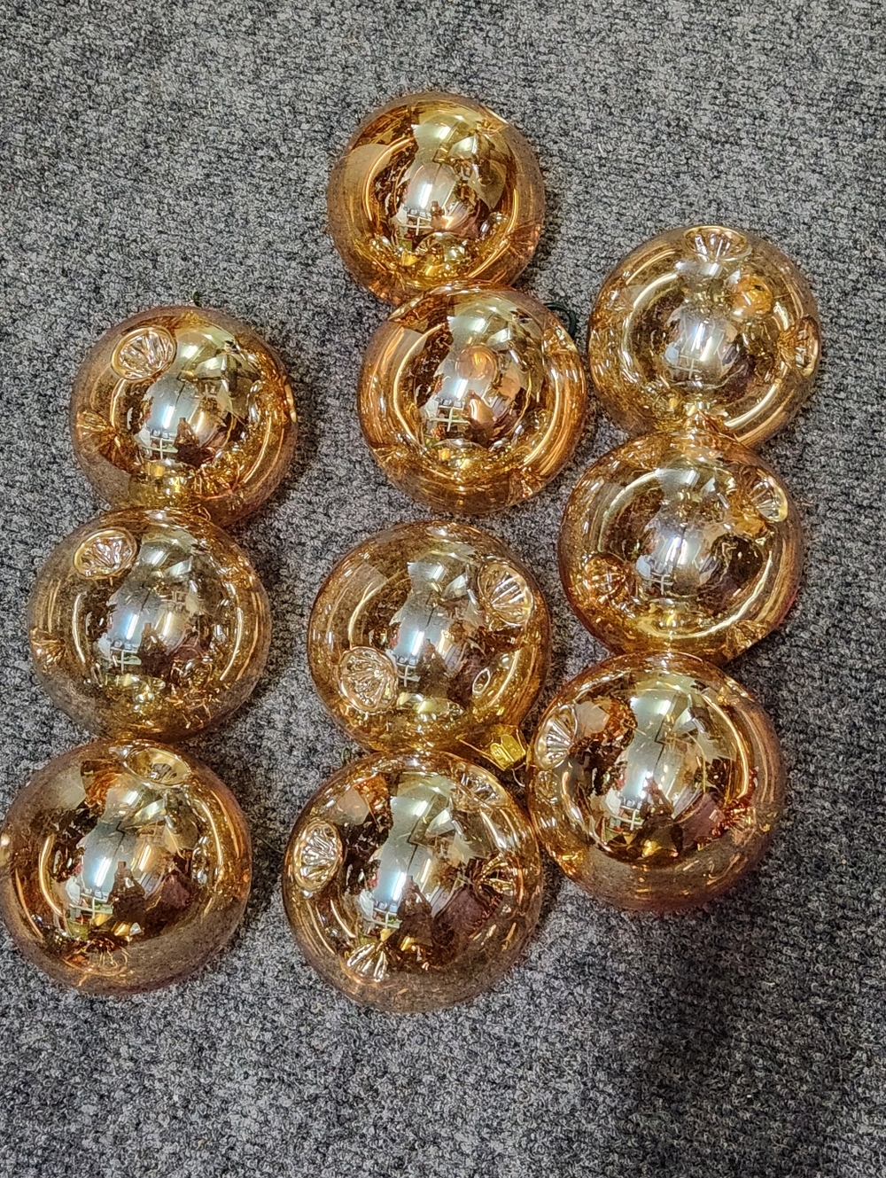 Gold Mercury Glass Decorative Christmas Ornaments Pier 1 One - Set Of 10
